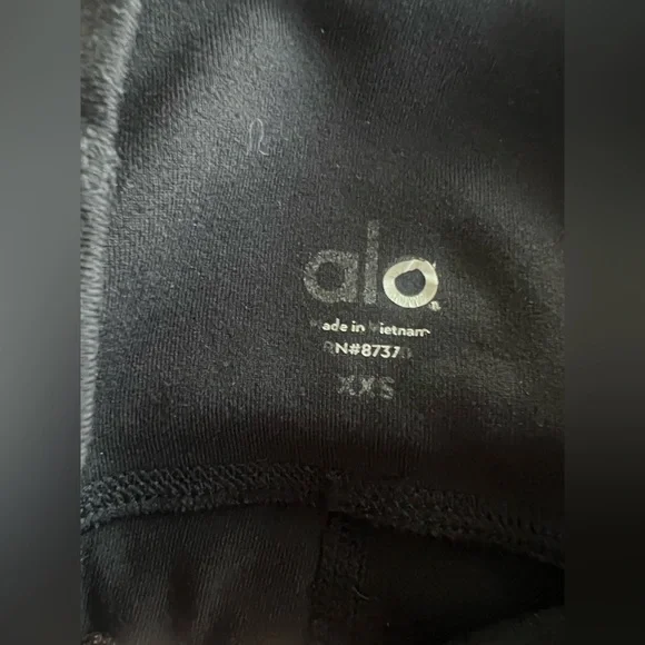 Alo Yoga Black/Glossy High Waist Full Length Moto Leggings XXS $128 - Picture 8 of 9